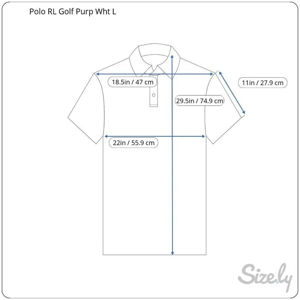 Ralph Lauren Polo Golf Shirt Mens Large Purple Striped Performance Classic Sz L